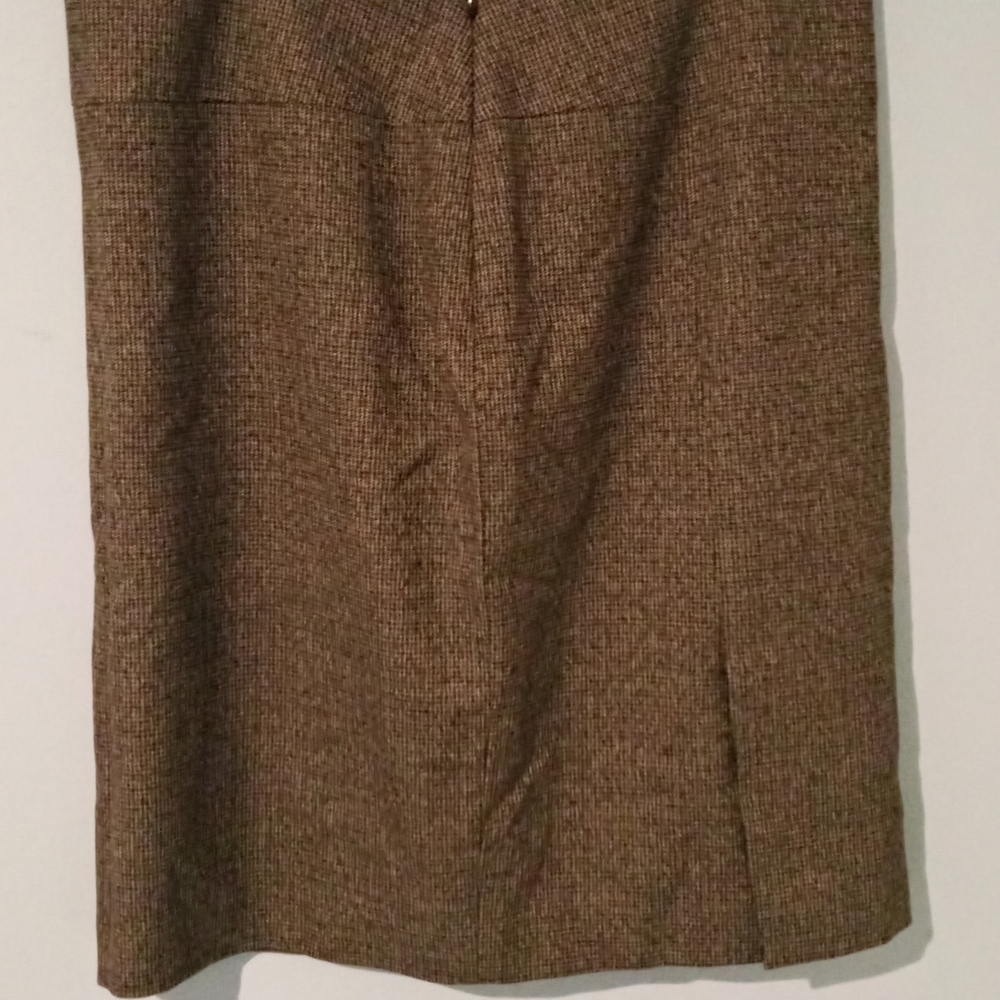 Brown Tweed Pencil Skirt